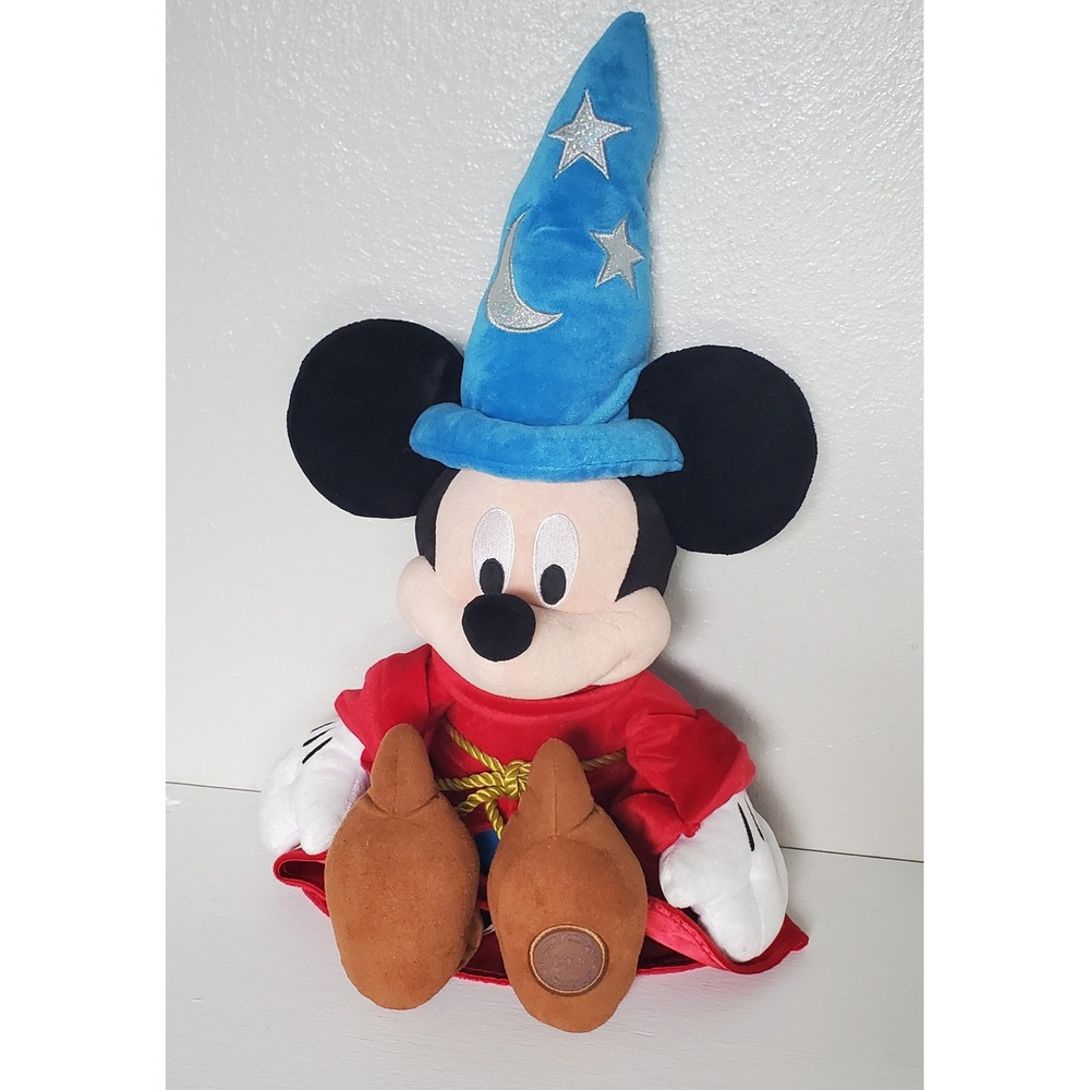 Disney Store Fantasia Sorcerer‎ Mickey Mouse Plush Stuffed Animal Toy 24"